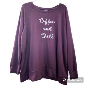 Secret Treasures sleep sweatshirt,size XL,rich purple color,  white embroidery.